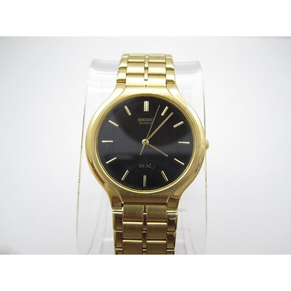 1992 Vtg Seiko SX 3M Quartz WR Analog 34mm Round Watch (H742) "New Battery" - Picture 7 of 11